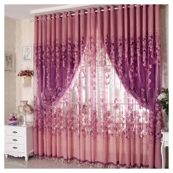 

Floral Half Shading Curtain Window Treatment for Living Room Bedroom Decor Home Textile for setting wall, french window LBS