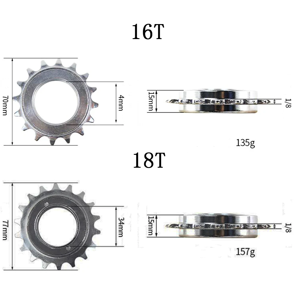 Road Bicycle FreeWheel 16T 18T Single Speed 34mm Bike Flywheel Chrome Molybdenum Steel Gear Bike Parts Accessory 40 clicks bicycle sprocket gear bicycle parts bike sprocket bike freewheel
