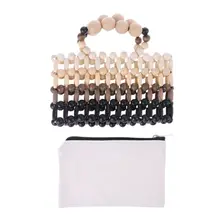 Деревянная украшенная бисером сумка винтажный дизайн женская сумочка мини Летняя Пляжная сумка Холщовая подкладка кошелек