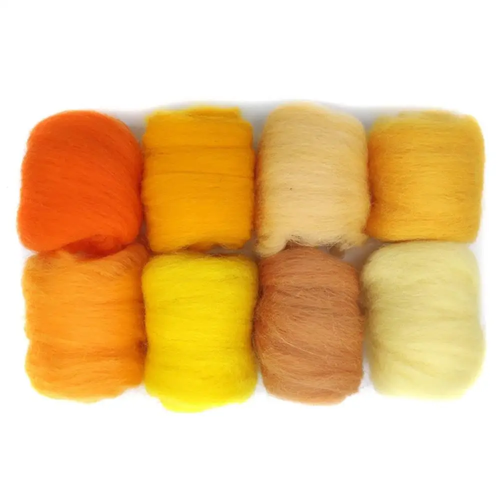 

8 Pack Needle Felting Wool Roving 10g x 8 Color Total 80g Merino Wool 70S (19 Microns) Eco-friendly Natural (NO.11)