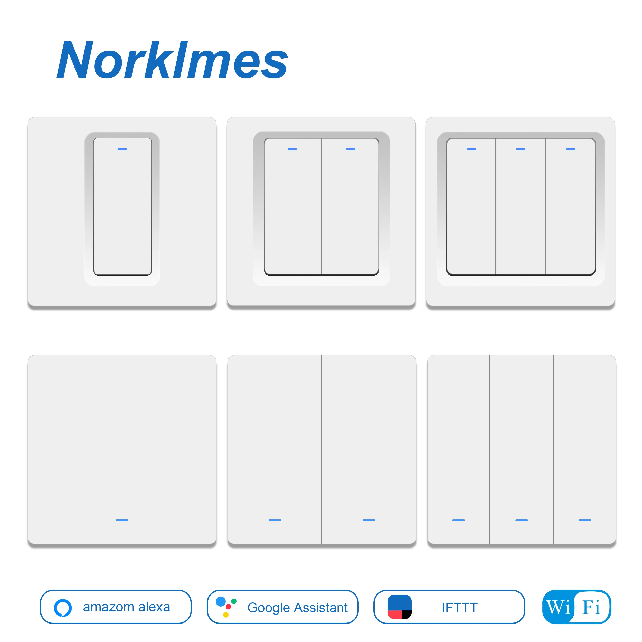 

1 2 3 Gang 2 way WiFi smart switch AC 85v 220v wall Light Switch,EU Standard wireless smart home switch Working Google Amazon