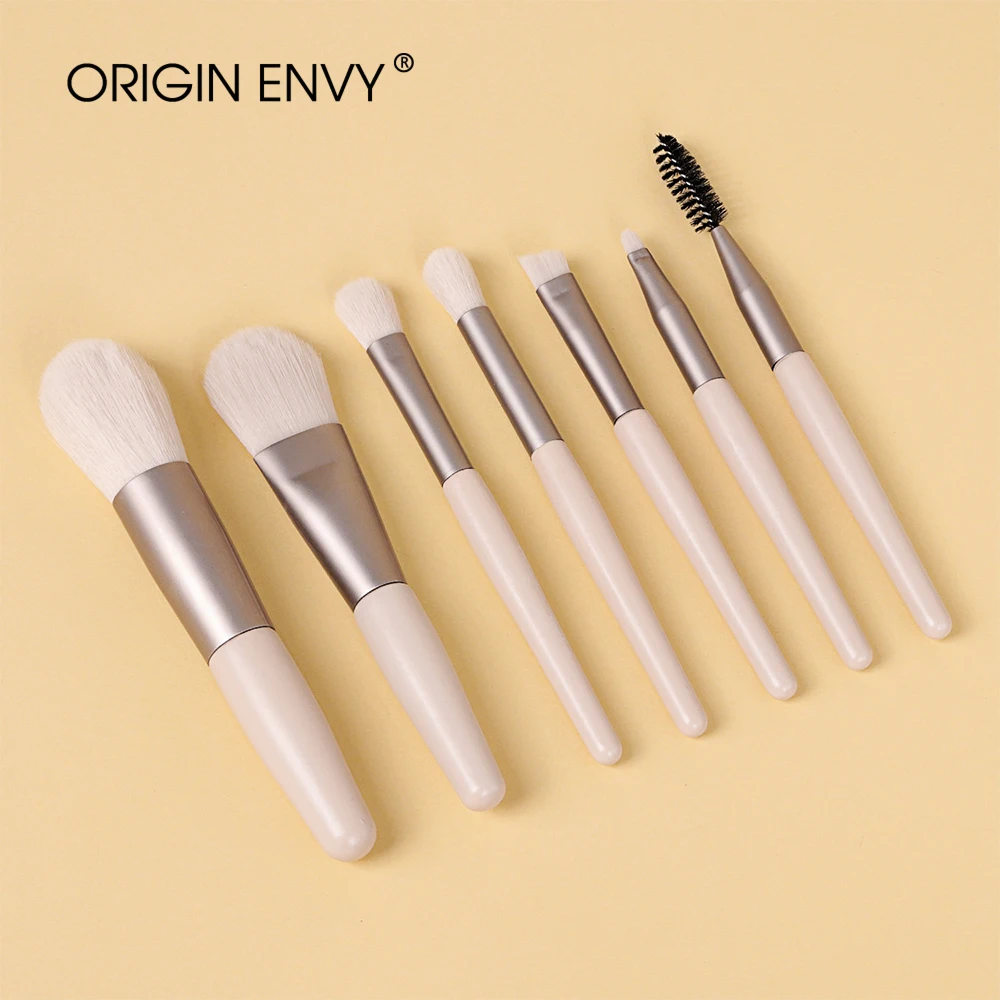 ORIGIN ENVY 7Pcs Makeup Brushes Foundation Brush Wooden Handle Soft Hair Makeup Set Brush Portable Beauty Tool Beauty