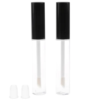 

2 Pieces 10ml Acrylic Empty Clear Lip Gloss Tube Lip Stick Bottle Container