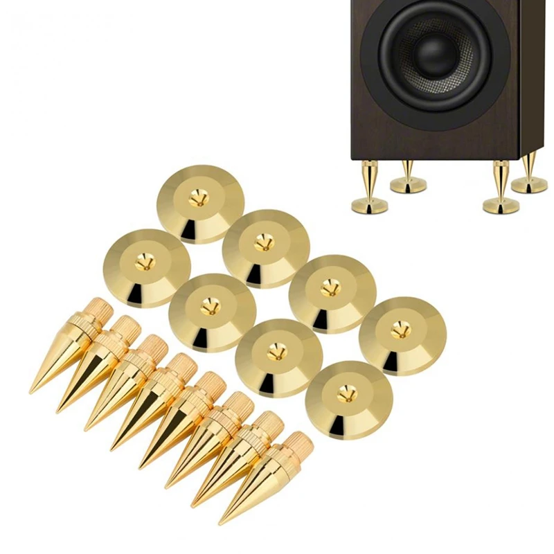 12 Pairs 6 x 36mm Copper Speaker Spike Isolation Stand + Base Pad Feet Mat Speaker Isolation Speaker Isolation Pads