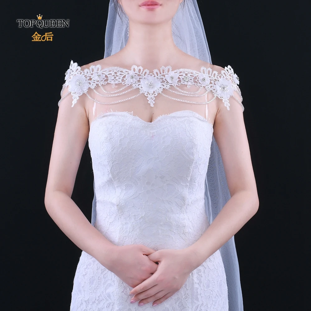 TOPQUEEN G04 Элегантное свадебное болеро с бусинами и кисточками шикарное Болеро для