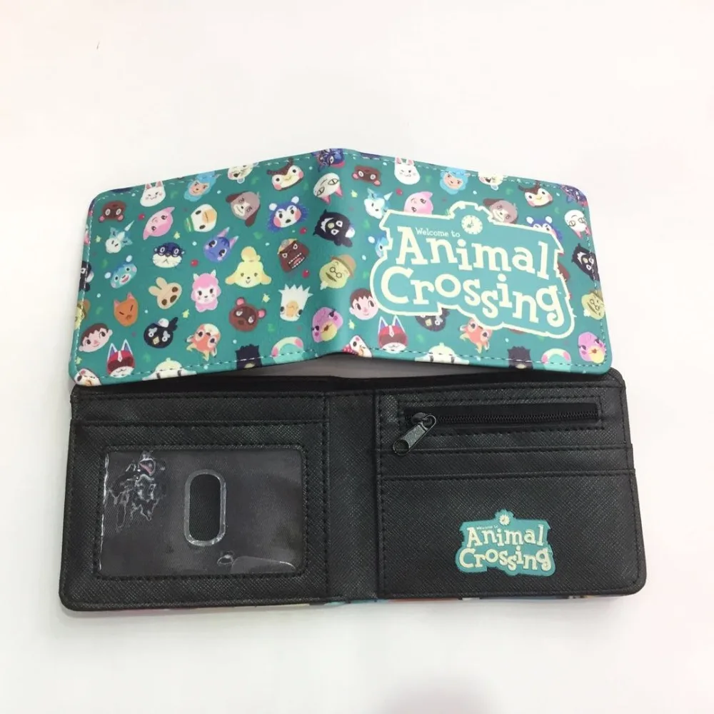 Cute Crtoon Animal Crossing Wallet Lovely Anime Leather Purse Card Slot Boys Girls Bi-fold Short Wallets with zipper coin pocket