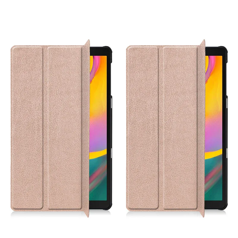 Rose Gold Case Флип-Стенд кожаный магнитный чехол Funda Capa чехол для Samsung Galaxy Tab A 10,1 T510 T515 SM-T510 SM-T515 Coque+ пленка+ ручка - Цвет: Rose Gold Case