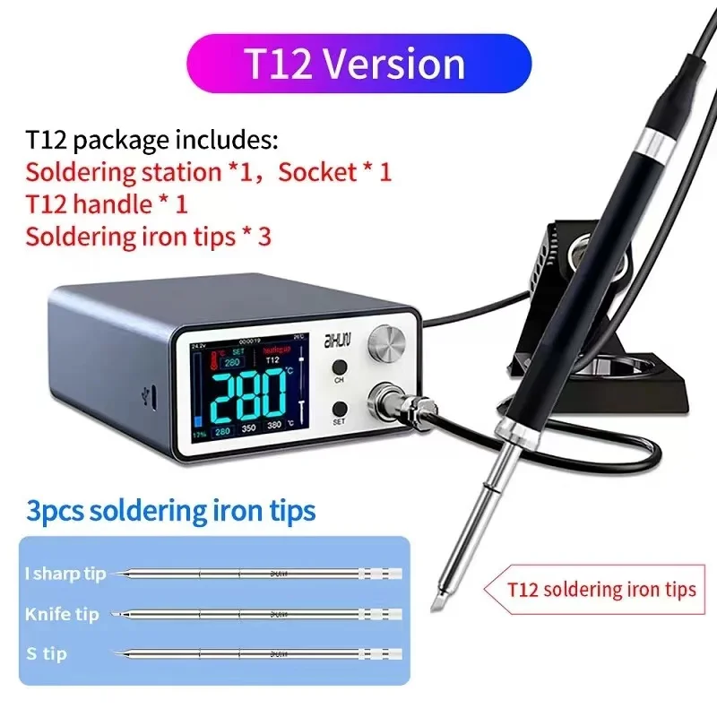 SMD BGA 수리용 JC Aixun 스마트 납땜 스테이션, 다리미 T12 T245 936 핸들 용접 팁, T3A 200W