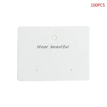 

100 Pcs/Set Thicken Earring Display Cards Stud Earring Hang Paper Tag Packaging