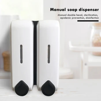 

700ml Manual Soap Dispenser Double-head Sterilizing Wall Mount ABS Hand Cleaner Washer Pump for Household Hygiene Supply