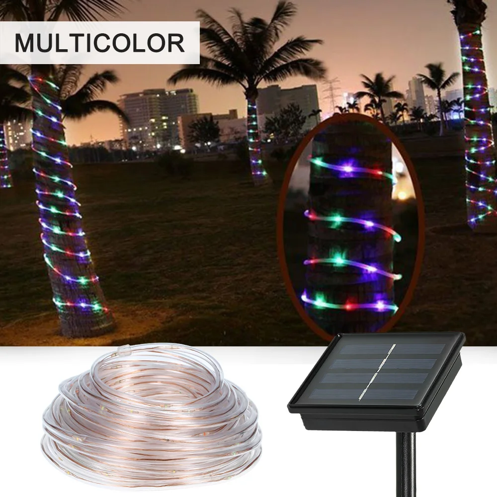 

Solar String Lights Outdoor 46ft 120LED Rope Light 8 Modes Warm White for Party Garden Home Festival Decoration led light string