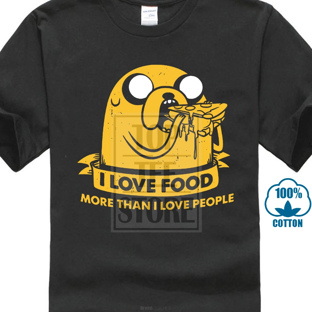 Лучшие футболки с надписью Jake The Dog I Love Food мужская и женская футболка время