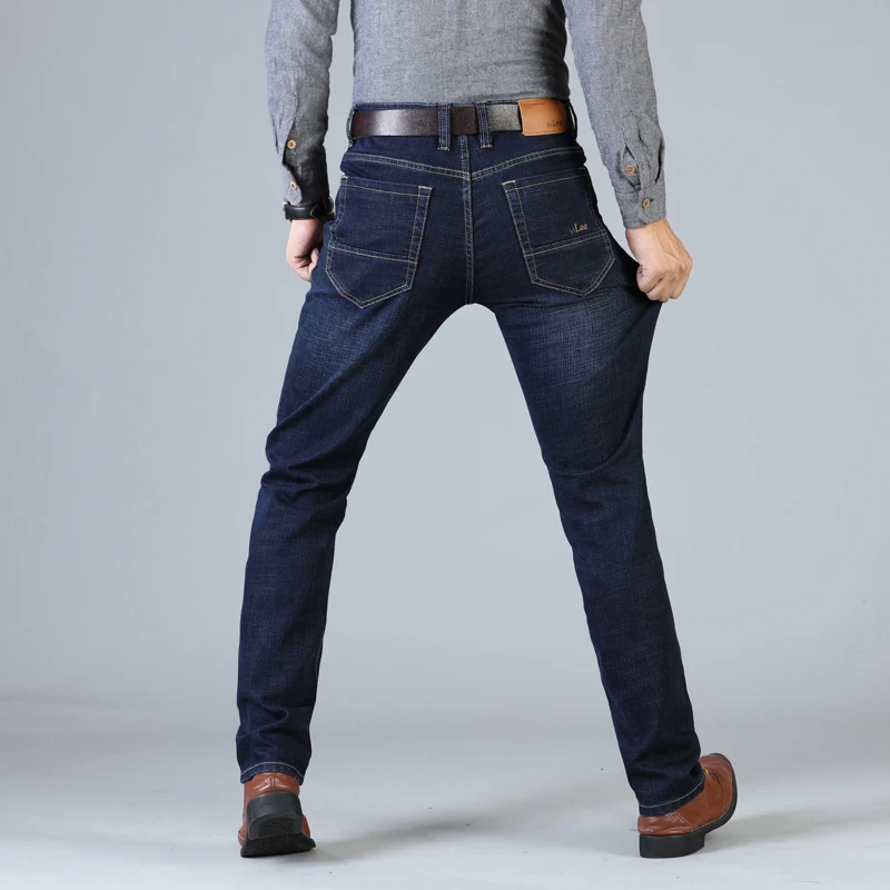 80% OFF Men's Stretch Jeans Business Casual Classic Style Straight Denim Pants Fashion Casual Pant Slim Fit Straight Washed Trousersblue