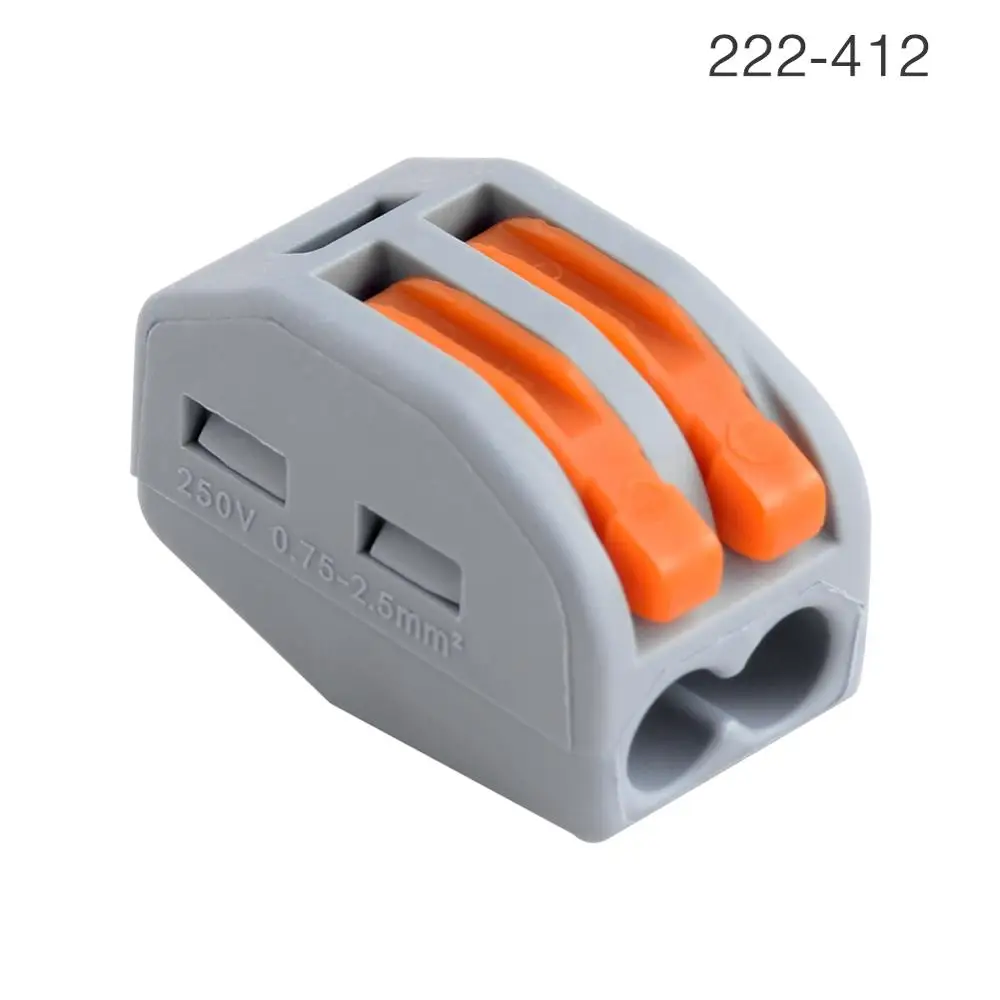 Клемма 3-проводная 223-415 (223-415). Клемма соединительная 222-413, 3 разъёма под провода, 20 шт. Соединитель 222. Клеммный разветвитель. Соединитель 222.