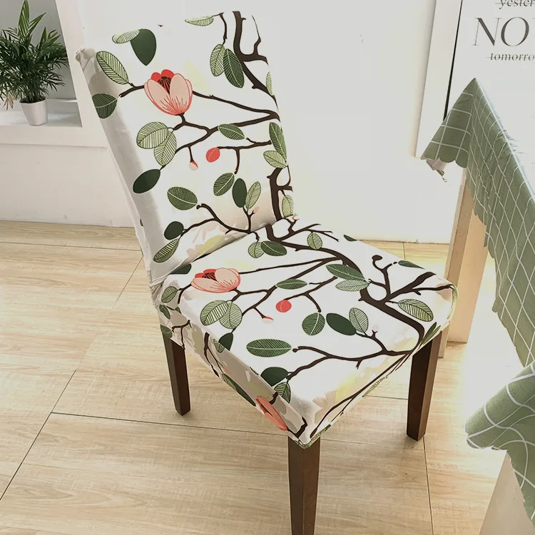 Цветочный принт эластичный чехол для кресла для дома Декор обеденный чехол для кресла спандекс декоративное покрытие офисные банкетные чехлы для стульев - Цвет: Светло-серый