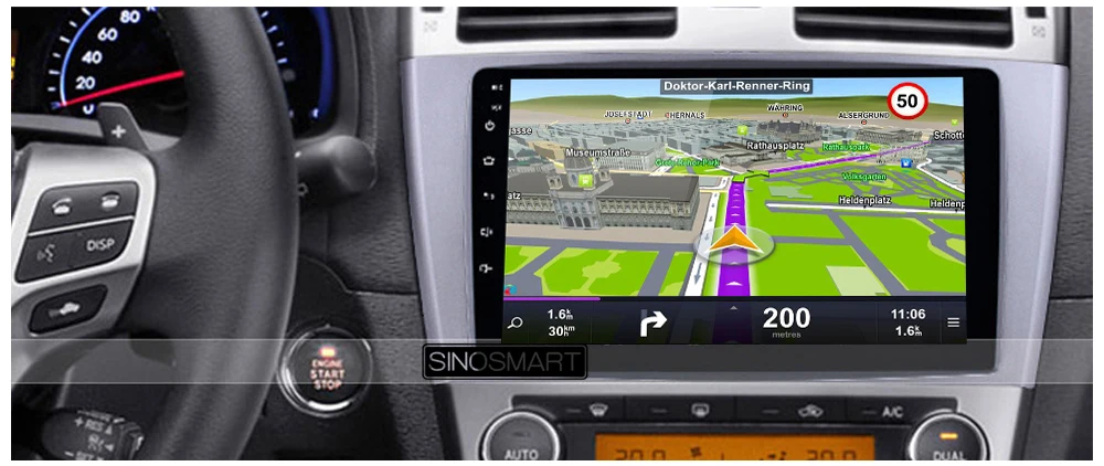 Автомобильный gps-навигатор SINOSMART 2.5D ips/QLED 1G/2G для Toyota TACOMA Hilux AVENSIS 32EQ DSP, 4G слот для sim-карты опционально