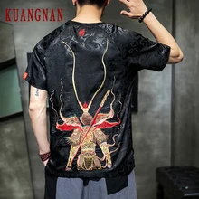 KUANGNAN Monkey King футболка с вышивкой Мужская футболка Мужская Уличная Футболка мужская футболка хип хоп 5XL одежда осень новая
