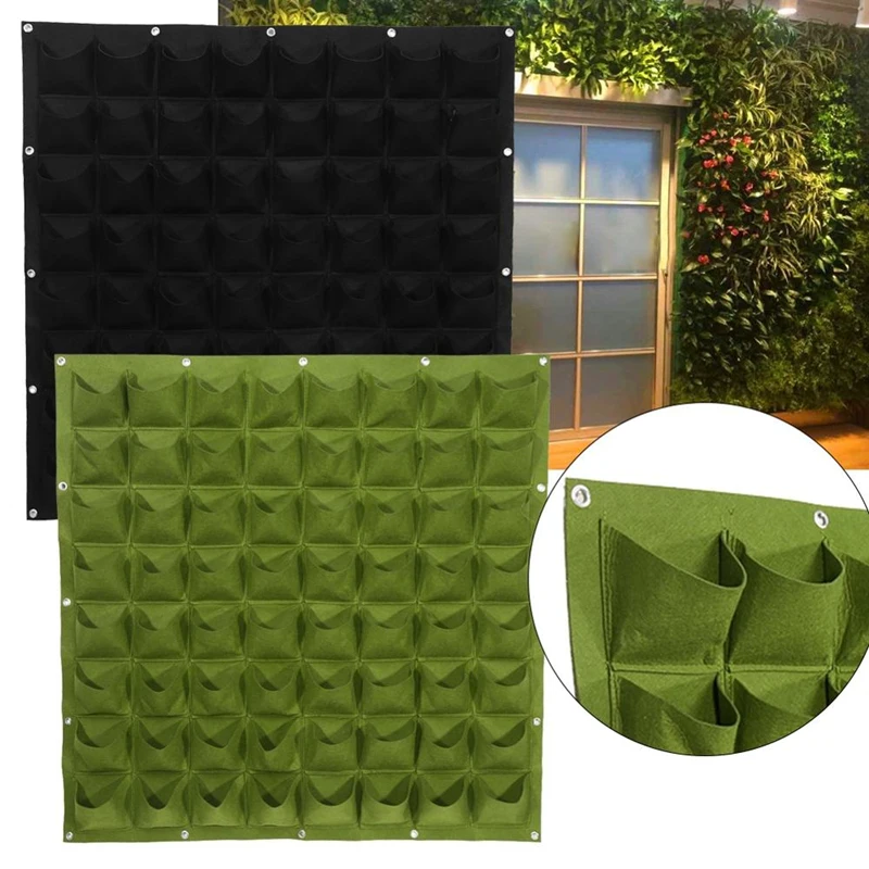 18/36/49 Pockets Hanging Green Grow Bag Planter Vertical Garden Vegetable Living Garden Bag Planter Growing Bags Flowers Supply