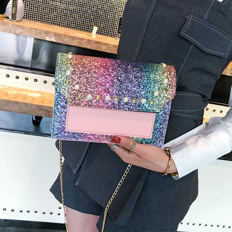 

PU Leather Small Shoulder Luxury Quality Messenger Bags For Women Chain Rivet Lock Crossbody Bag Female Travel Mini Bags Purses