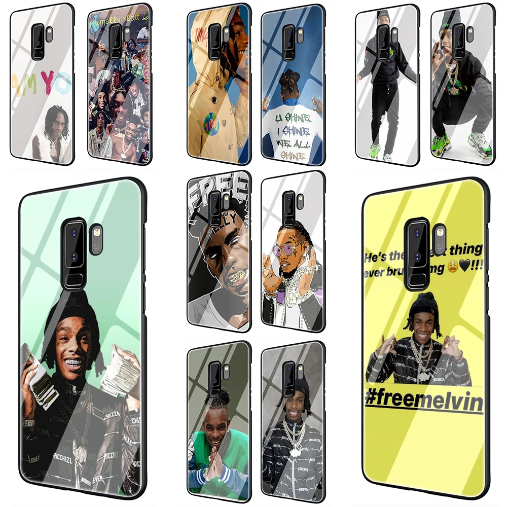 Rap POP ynw melly Tempered Glass Phone Cover Case For Samsung Galaxy S7 edge S8 Note 8 9 10 Plus A10 20 30 40 50 60 70 | Мобильные