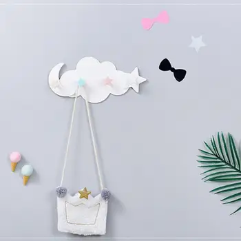 

Practical Bathroom Kitchen Hooks Moon Star Cloud Shaped Hanger Wall Self Adhesive Hook Decoration Clothes Holder Rack