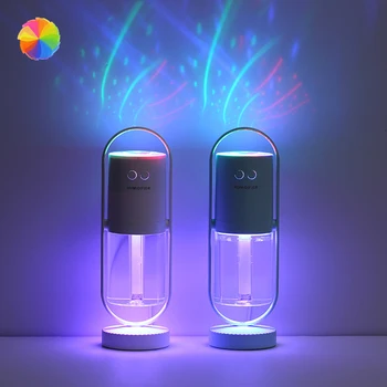 

USB Humidifier Essential Oil Aroma Diffuser Bedroom Car Air Freshener Maker 360 Degree Rotating 7 Color Lamp XBFF