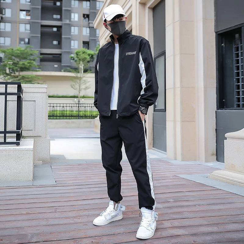 

Jacket Male Two-Piece Autumn-2019 Spring And Autumn New Style Korean-style Fashion Man Casual Versatile Sports Set Men's