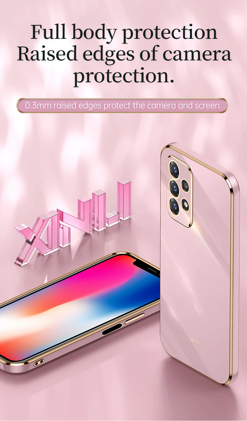 Plating Silicone Phone Case With Square Frame For Samsung Galaxy_voghion.com