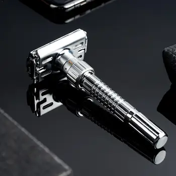 

Safety Handheld Manual Shaver With 5 Double Edge Safety Sharp Razor Adjustable Tool Men Blade Razor Barber B5U2