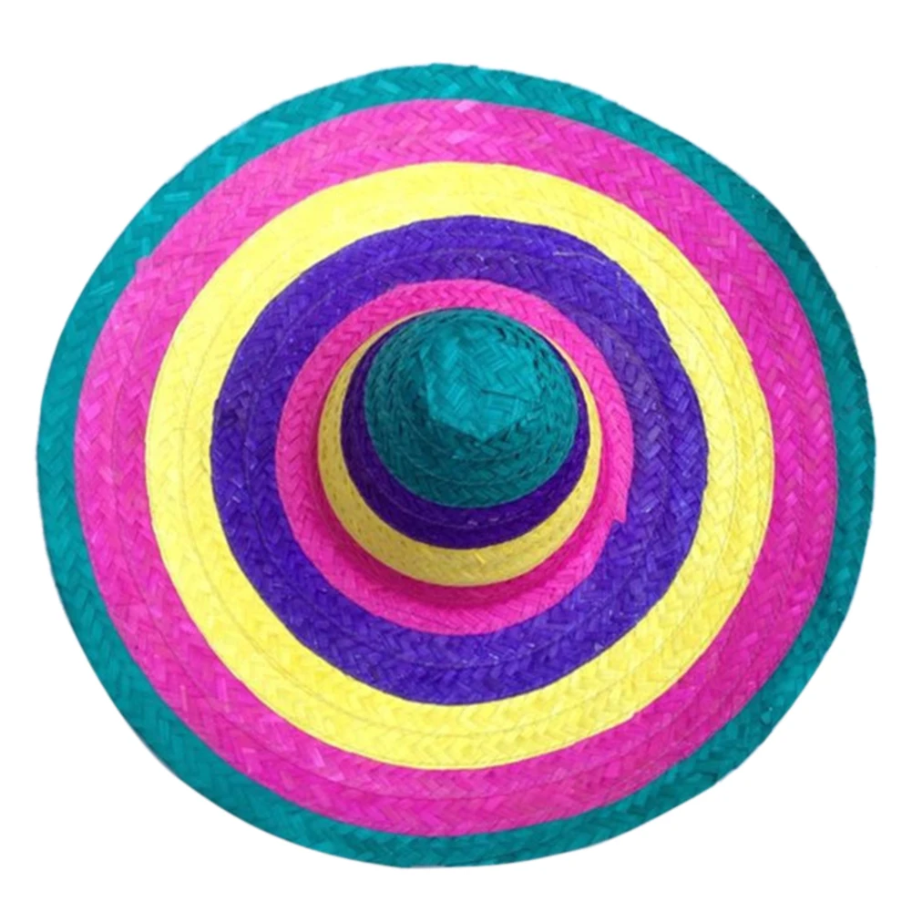 Мужские и женские вечерние соломенные шляпы в мексиканском стиле для детей и взрослых с широкими полями разных цветов