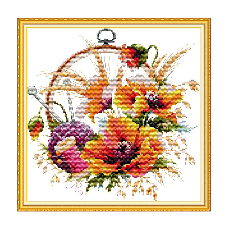 Kit Punto Croce 14CT Cactus - Tela Aida, Filo Cotone, Ago, 34x35 Cm, Per Principianti - Foto 3