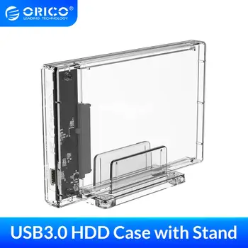 

ORICO 2.5 inch Transparent USB3.0 Hard Drive Enclosure with Stand SATA3.0 Input USB Port Power Supply USB3.0 Micro B HDD Case