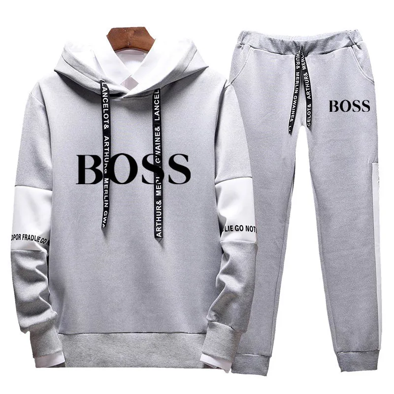 Promo outdoor sports fitness training men's trend personalized 2019 Men's Sets Fashion Sportswear Tracksuits Hoodies+Pants Sets new