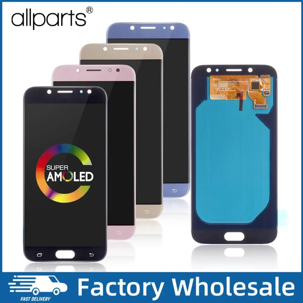 Цена OLED Дисплей для SAMSUNG Galaxy J7 Pro J730 J730F J730GM DS font b LCD b font в сборе с тачскрином Оригинал 5.5 золотой синий черный Розовое золото