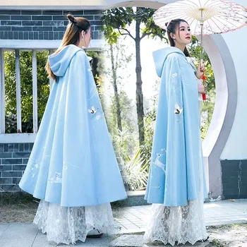 

cloak Han Chinese Clothing Cape type cloak woman archaistic Super fairy long pattern Cape type autumn and winter