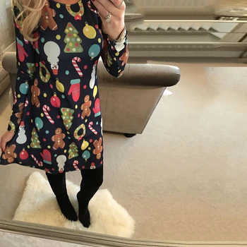 

New Year Festival Dresses 2020 Women A Line Vintage Mini Autumn Dress Oversized 5XL 25 Styles Santa Claus Print Casual Vestidos