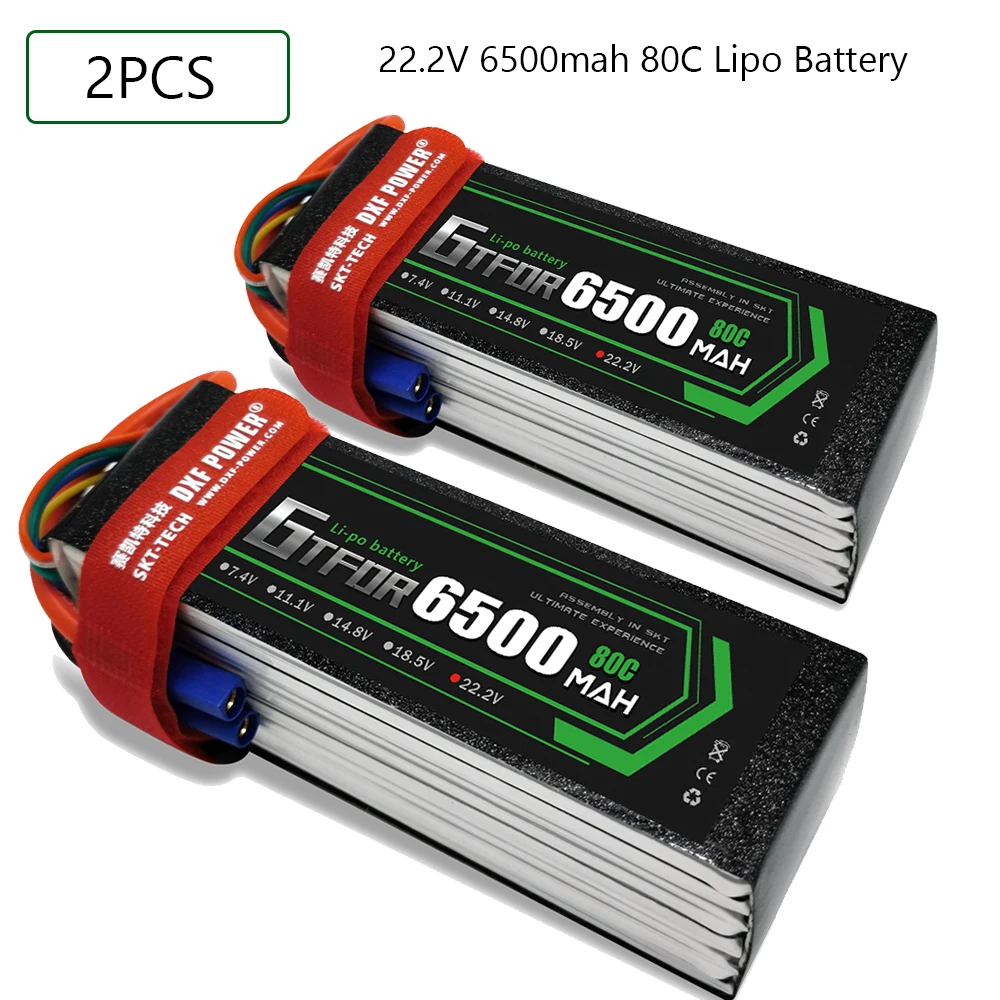 

GTFDR 6S 22.2V 6500mah 80C-160C Lipo Battery 6S XT60 T Deans XT90 EC5 For FPV Drone Airplane Car Racing Truck Boat RC Parts