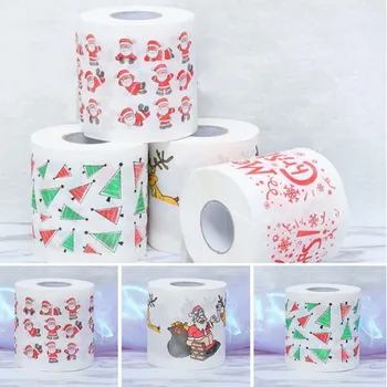 

Newly Santa Claus Merry Christmas Toilet Roll Paper Table Living Room Bathroom Tissue MK