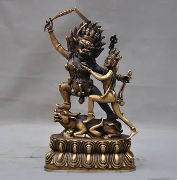 

christmas 9" Tibet Tantra Buddhism Brass Yamantaka Hayagriva Buddha Hevajra Buddha Statue New Year