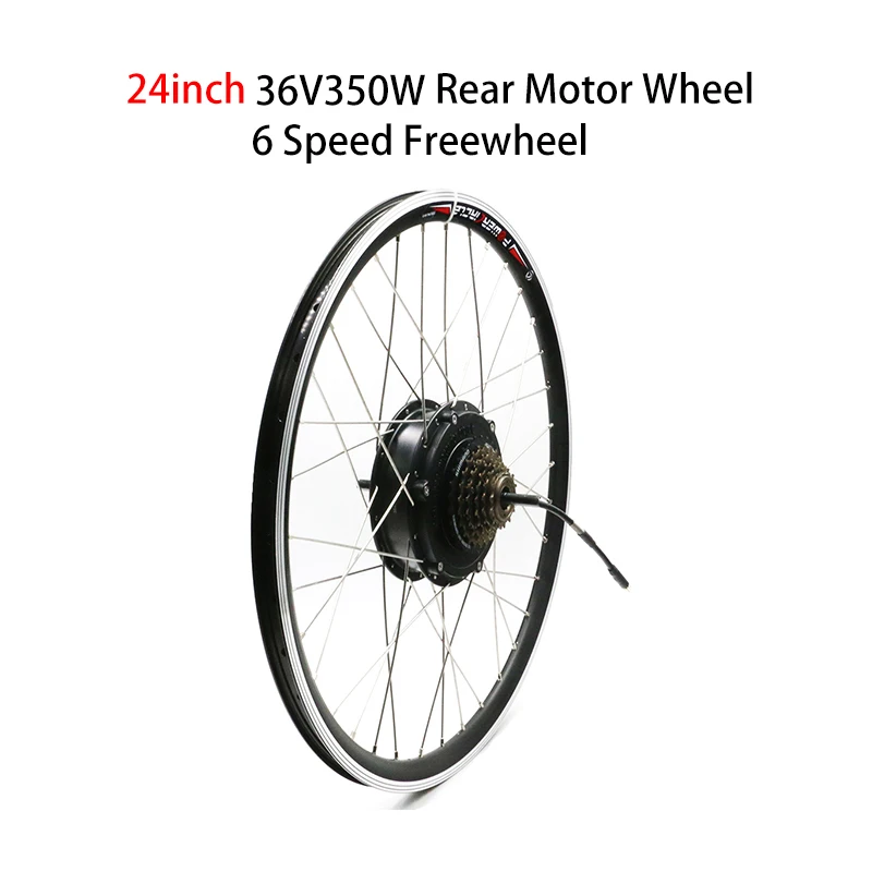 24inch 6 Speed 36V 350W колесо электродвигателя с 6/7 Freewheel задняя часть электровелосипеда двигатель 2" 24" 2" 700C 28" электрический велосипед набор преобразования для электрического велосипеда - Цвет: 24inch 6 Speed