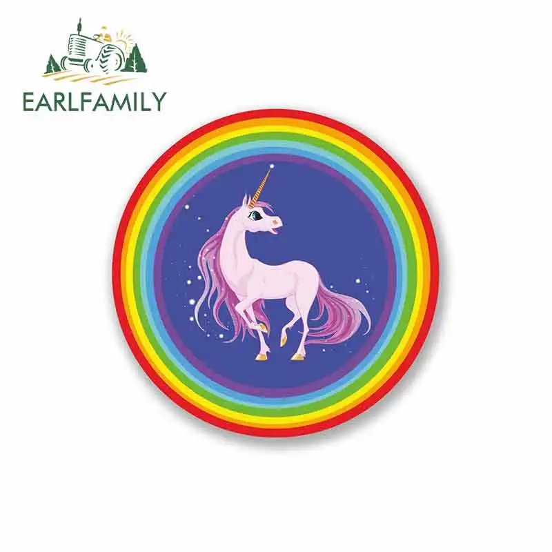 

EARLFAMILY 13cm x 13cm Anime Magical Unicorn Vinyl JDM RV VAN DIY Fine Decal Windshield Waterproof Sunscreen Accessories