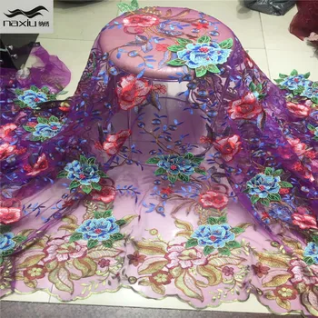 

Madison Embroidered African Mesh Tulle Lace Fabrics Nigerian Net Laces Fabric High Quality French Tulle Lace Fabric for Party