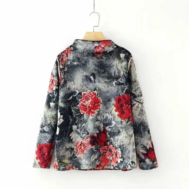 XL~ 5XL Цветочные леопардовые клетчатые зимние Бархатные Топы большого размера Женская водолазка футболка с длинным рукавом толстая футболка H762