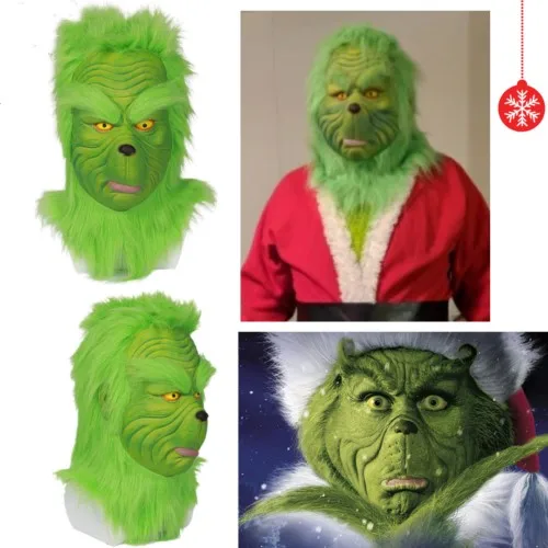 Grinch Cosplay Green Mask Green Beast Halloween Party Accessory Cosplay Masks Fans Collection Drop Ship