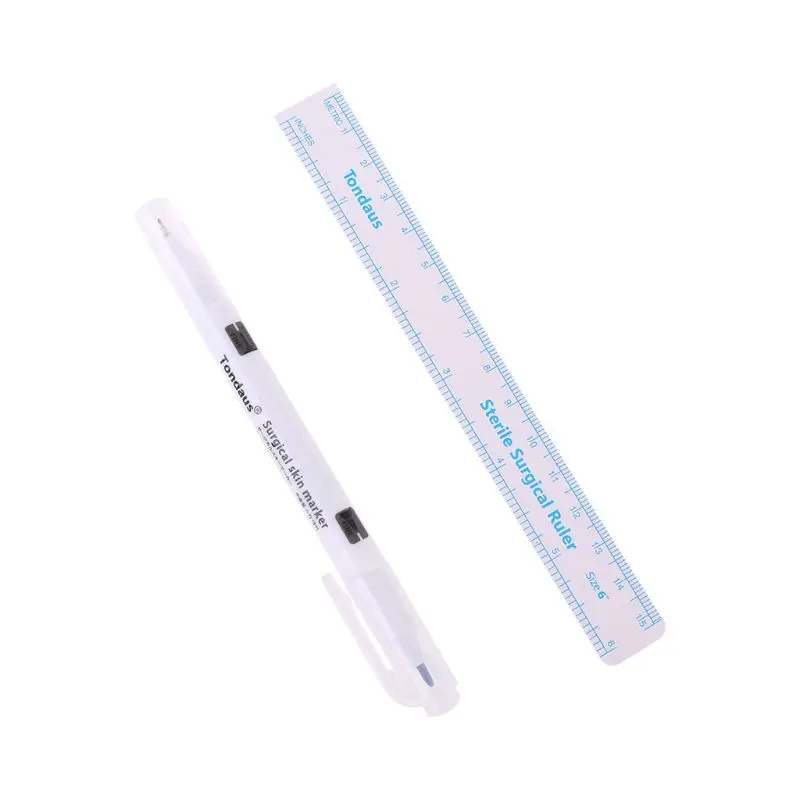 Tattoo Skin Marker Set Piercing Marking Pen Double Heads Eyebrow Scribe Supplies G6KE
