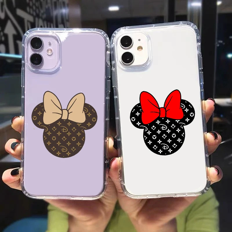 Funda de TPU suave con lazo para iphone, funda bonita de dibujos animados para teléfono iphone 12Promax 11 Xsmax 8Plus 12Pro XS 11Promax 12 XR X 11Pro 6Plus SE