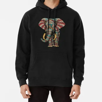 

Ornate Elephant ( Color Version ) Hoodie Elephant Bioworkz Pachyderm Dumbo Ornate Patterns Mandala Sacred Geometry Hand Drawn