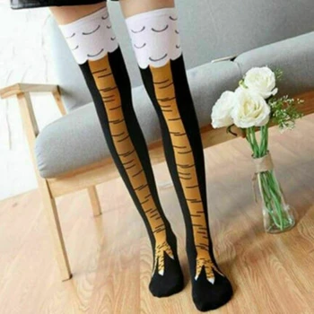 

Women Creative Chicken Leg Socks print long Socks High Knee Length thigh high socks Novelty Socks Handsome Gifts