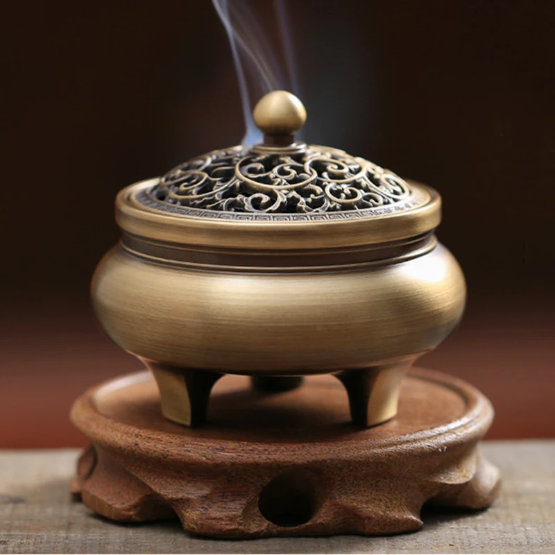 Household Copper Incense Burner Indoor Threefoot Aromatherapy Natural