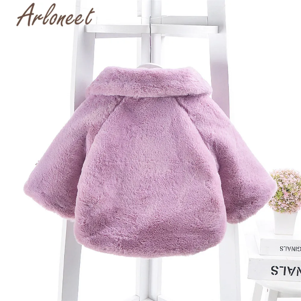 ARLONEET Cartoon Coats Baby Girls Warm Winter Thick Coat Bow Hairball Outerwear Cotton Cloak Toddler Baby Coat Girls Outerwear